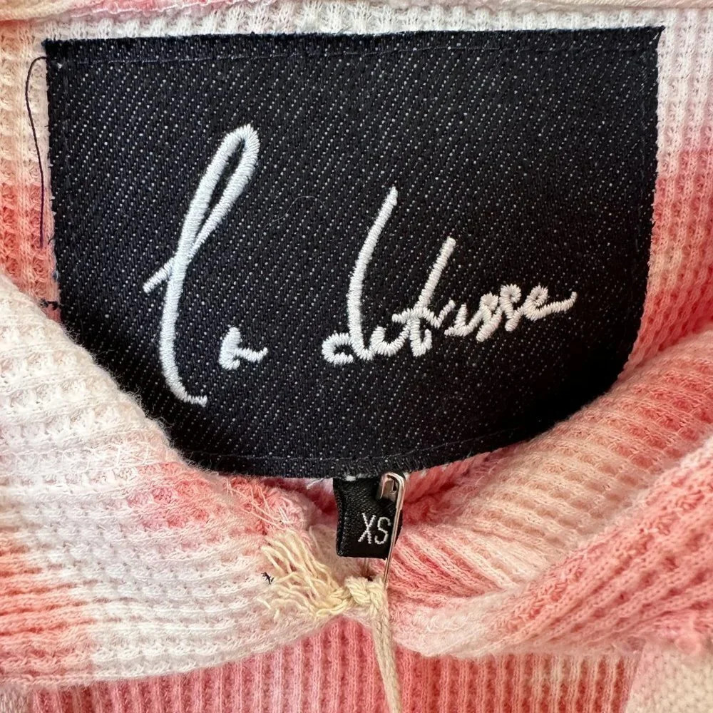 La Detresse Tie Dye Thermal Hoodie Top - NWT - Size XS - Made in Los Angeles - Picture 6 of 9